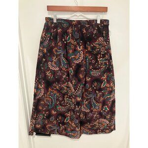 F.A. Chatta Women's Vintage 80's Floral Maxi Skirt, Purple Multi, Size 14
